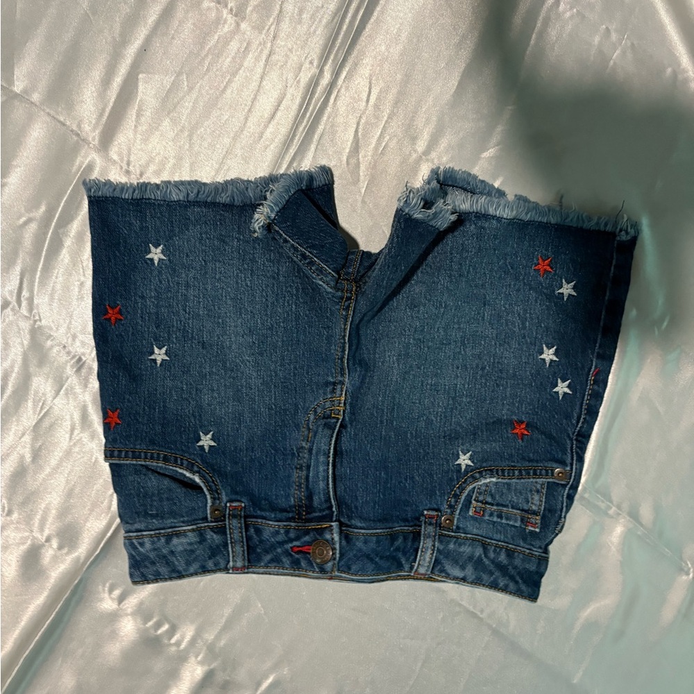 art class Denim Shorts with Star Embroidery
